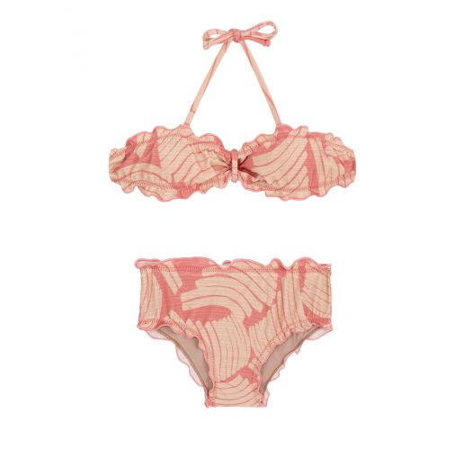 Bikini a fascia con stampa rosa per ragazze - BANANA ROSE KIDS