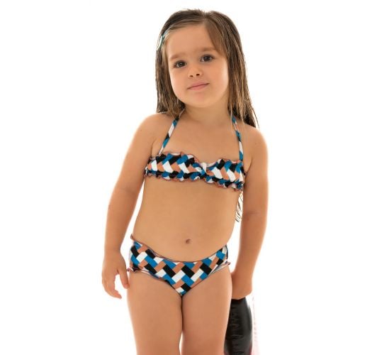 Colorful bikini bandeau for girl - GEOMETRIC KIDS