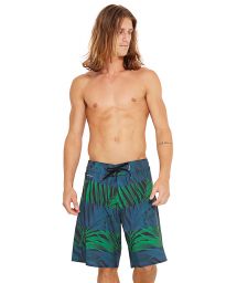 Сине-зеленые пляжные шорты - принт пальмовые листья - MAXI TABASCO