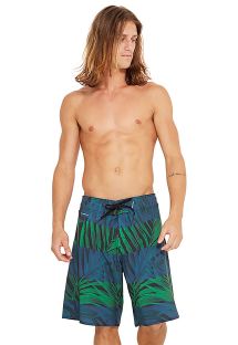 Blue and green boardshorts - palm tree leaves print - MAXI TABASCO