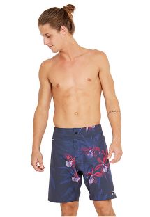 Marine blå board shorts med blomster mønster - MID NOTURNELLA