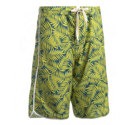 Long swim shorts - yellow foliage - BERMUDA SURF AMARELO