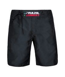 Черные шорты «Brazil Combat», присборенные и на кулисе - BRAZIL COMBAT