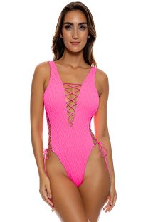 BODYSUIT DIAMOND GIRL SHOCKING PINK