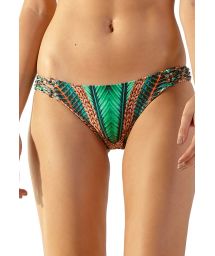 Green tropical Brazilian bikini bottom with macrame - BOTTOM BALTICO TAI