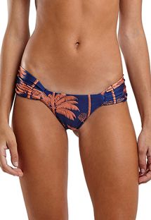 Navy & copper wide sides bikini bottom in palm trees - BOTTOM BOREAL DOUBLE ACAI