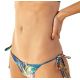 Floral blue side-tie scrunch bikini bottom - BOTTOM LACINHO ARTA