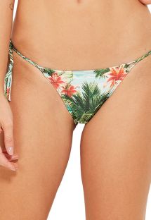 Side-tie bikini bottom with tropical vintage print - BOTTOM LOLLIPOP ISLA
