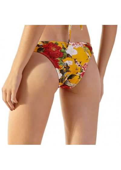 Yellow floral fixed Brazilian bikini bottom - BOTTOM LOTUS XANGAI