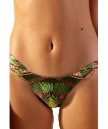 Green ethnic side-tie Brazilian bikini bottom - BOTTOM MASTER JAVA