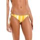 Yellow & white striped Brazilian bikini bottom with wavy edges - BOTTOM MEL NASCA