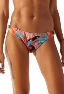 Tropical pink Brazilian bikini bottom with intertwined sides - BOTTOM PACIFICO CHIC PALMAR