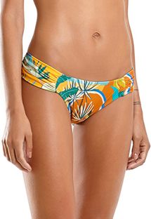 Colorful print Brazilian bikini bottom with wide sides - BOTTOM SUM CARTAGENA