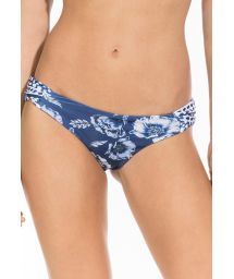 Brazilian bikini bottom with blue print - BOTTOM VANESSA BIG FLOWER BLUE