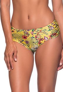 Yellow floral larger side bikini bottom - BOTTOM NO DREAM AMARELA