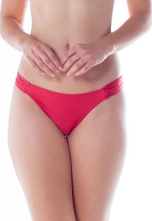 Slip bikini brasiliano rosso con lati plissettati - BOTTOM DRAPE TURBINADO IBIS