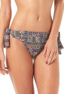 Brazilian bikini bottom with ethnic print - CALCINHA COMO UMA ONDA