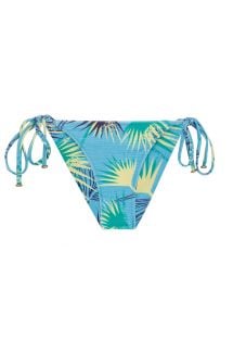 Ozdobne niebieskie figi do bikini w kwiaty - BOTTOM FLOWER GEOMETRIC INV COMFORT