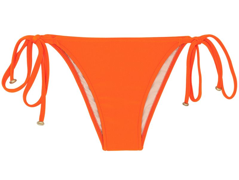 Orange side-tie Brazilian bikini bottom - BOTTOM  LACINHO KING