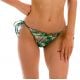 Tropical green & blue scrunch Brazilian bikini bottom with wavy edges - BOTTOM AMAZONIA FRUFRU