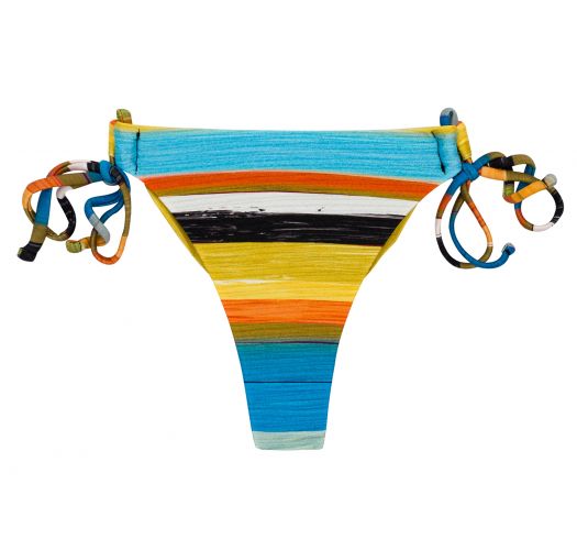 Double-tie thong bikini bottom in colorful stripes - BOTTOM ARTSY FIO-TIE