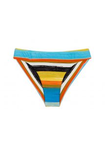 Slip bikini brasiliano fisso, cucitura verticale posteriore e righe colorate - BOTTOM ARTSY NICE