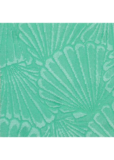 Sea green fixed thong with shell pattern - BOTTOM ATLANTIS HIGH-LEG