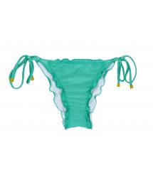 Green side-tie scrunch bikini bottom wavy edges - BOTTOM BAHAMAS FRUFRU