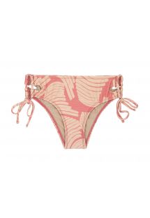 Pink print larger-side laced Brazilian bikini bottom - BOTTOM BANANA ROSE BANDEAU
