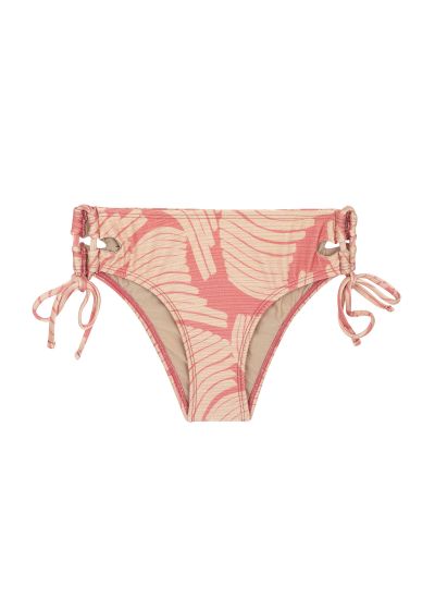 Pink print larger-side laced Brazilian bikini bottom - BOTTOM BANANA ROSE BANDEAU