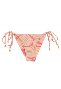 Pink banana print side-tie scrunch bikini bottom - BOTTOM BANANA ROSE BRA