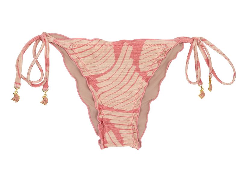 Side-tie scrunch bikini bottom with pink  banana print - BOTTOM BANANA ROSE FRUFRU