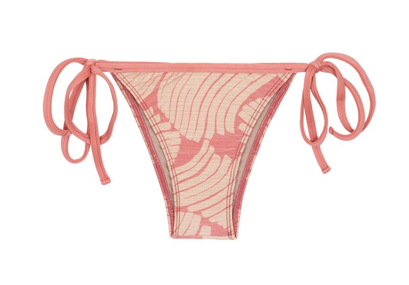 Side-tie bikini bottom in rose print - BOTTOM BANANA ROSE LACINHO