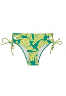 Larger side Brazilian bikini bottom in green banana print - BOTTOM BANANA YELLOW BALCONET