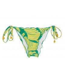Side-tie scrunch bikini bottom with green  banana print - BOTTOM BANANA YELLOW FRUFRU