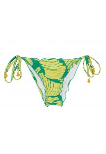 Side-tie scrunch bikini bottom with green  banana print - BOTTOM BANANA YELLOW FRUFRU