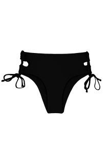 Braguita de bikini con el lado más grande con cordones negros - BOTTOM BLACK RETO