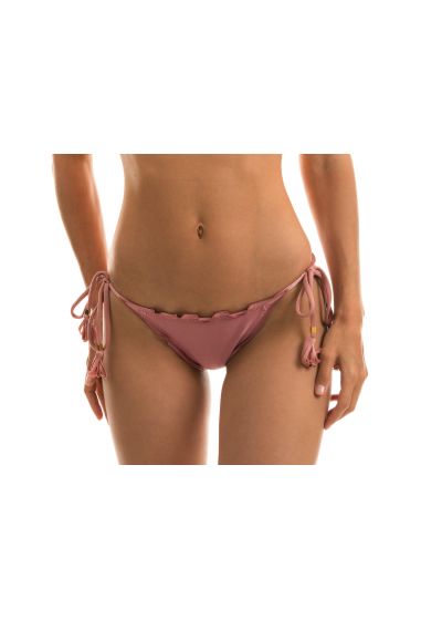 Iridescent pink side-tie scrunch bikini bottom - BOTTOM CALLAS FRUFRU