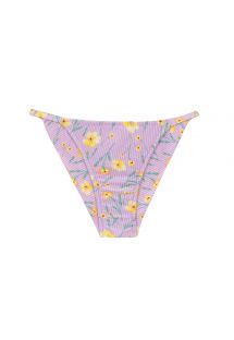 Slip bikini fisso sfacciato lilla con fiori e strisce sottili sui fianchi - BOTTOM CANOLA CHEEKY-FIXO