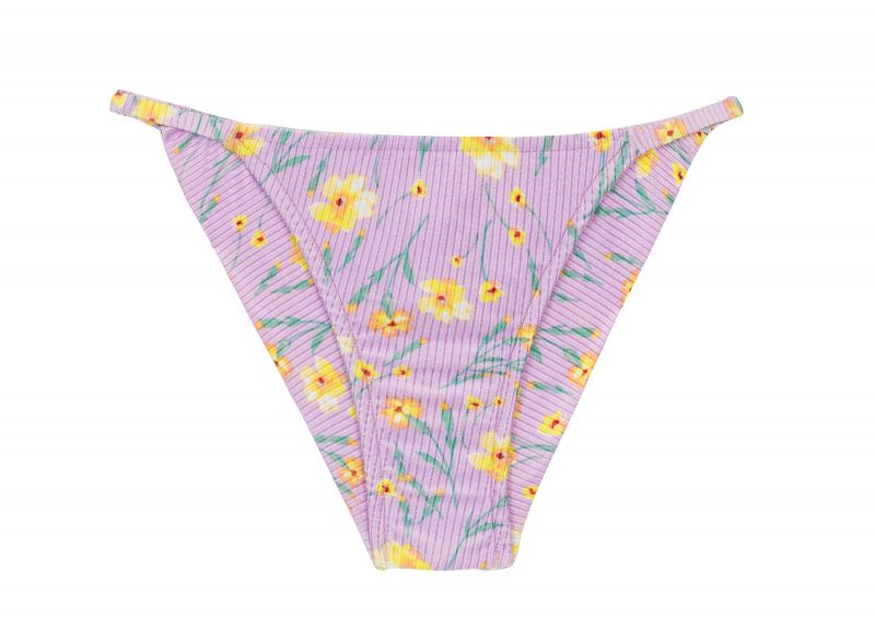 Textured pastel floral cheeky bikini bottom with thin sides - BOTTOM CANOLA CHEEKY-FIXO