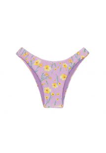 Slip bikini viola con fiori sgambato - BOTTOM CANOLA HIGH-LEG