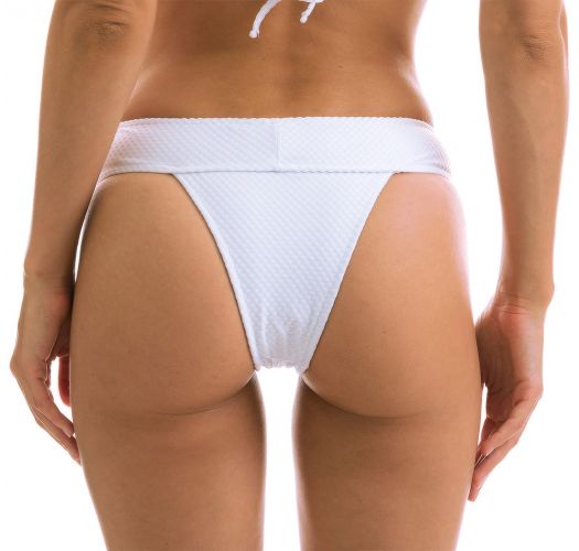 Weiße texturierte Bikinihose mit breitem Bund - BOTTOM CLOQUE BRANCO TRI COS