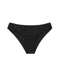 Black scrunch bikini bottom textured fabric - BOTTOM CLOQUE PRETO BANDEAU