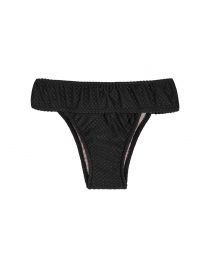 Black bikini bottom with wide band and textured fabric - BOTTOM CLOQUE PRETO TRI COS