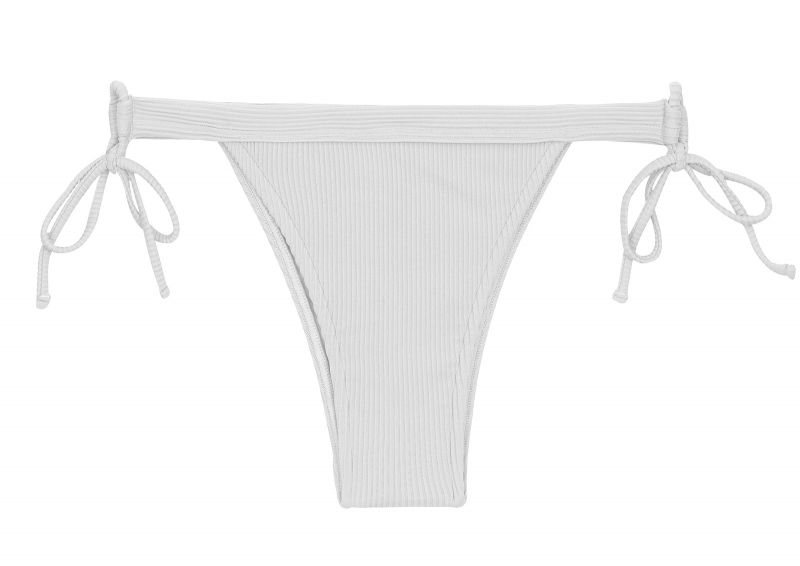 White ribbed double side-tie bikini bottom - BOTTOM COTELE-BRANCO RIO