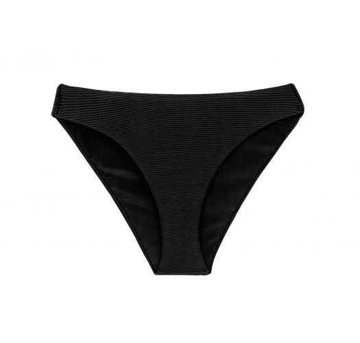 Schwarze geriffelte feste Bikinihose - BOTTOM COTELE-PRETO COMFY