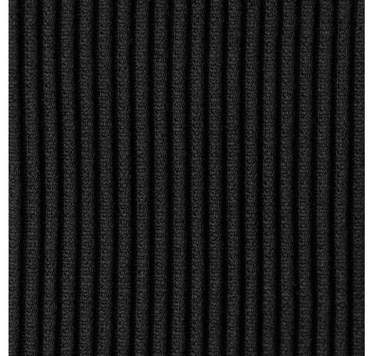 Black ribbed side-tie Brazilian bikini bottom - BOTTOM COTELE-PRETO IBIZA