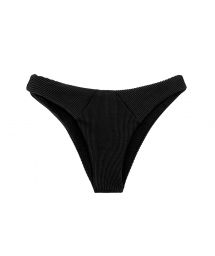 Textured black high-leg fixed bikini bottom - BOTTOM COTELE-PRETO LISBOA