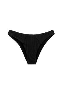 Teksturowane czarne wysoko wycięte figi do bikini - BOTTOM COTELE-PRETO LISBOA