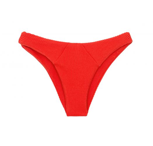 Textured red high-leg fixed bikini bottom - BOTTOM COTELE-TOMATE LISBOA